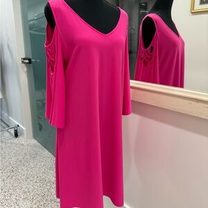 Pink Cold Shoulder Dress